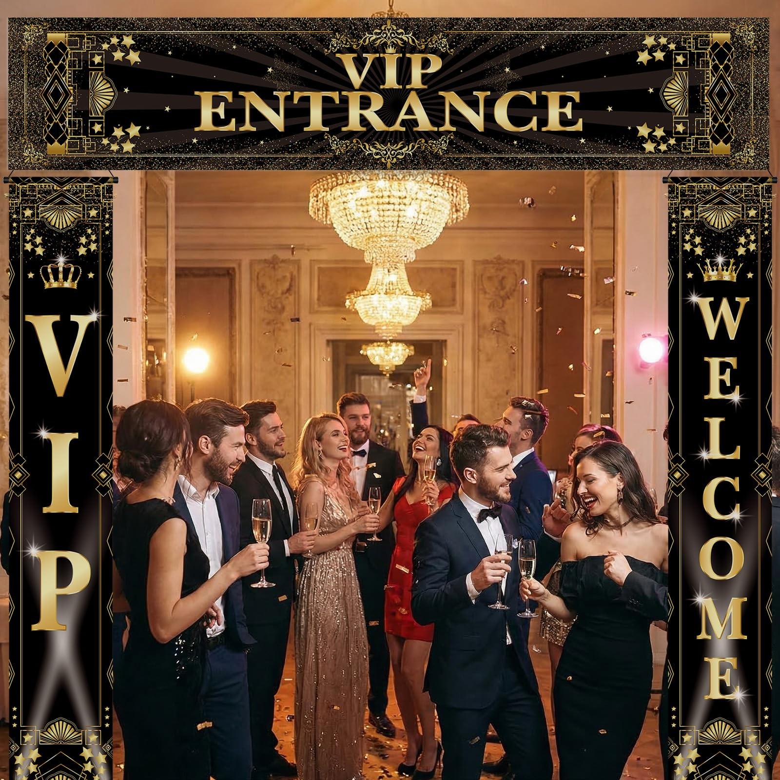 3 Pcs VIP Party Decoration Banner VIP Welcome Entrance Movie Night Door Porch…