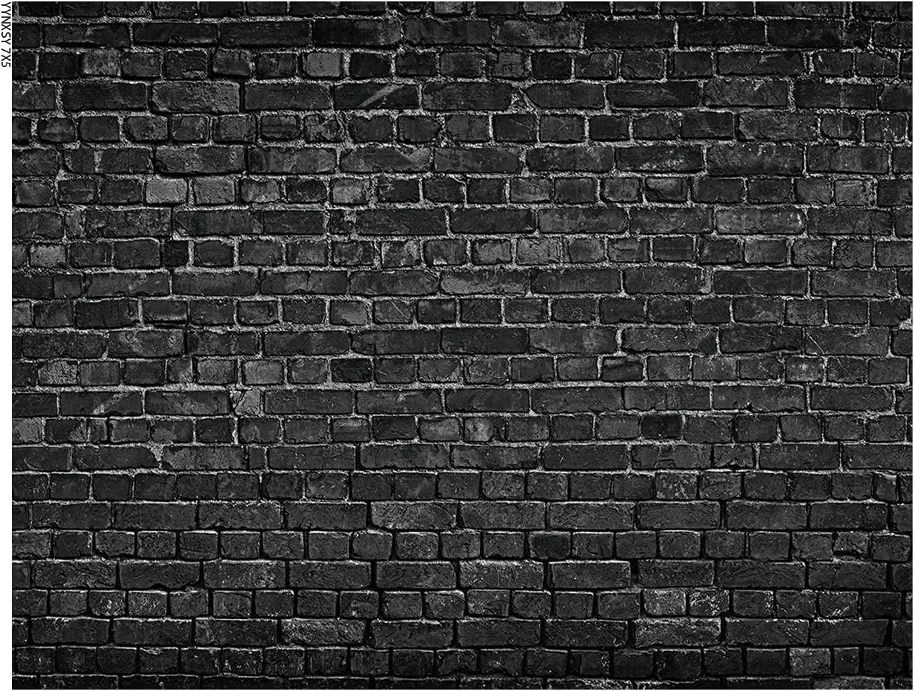 7X5FT Lightweight Black Brick Wall Background – Perfect for Events & Studios