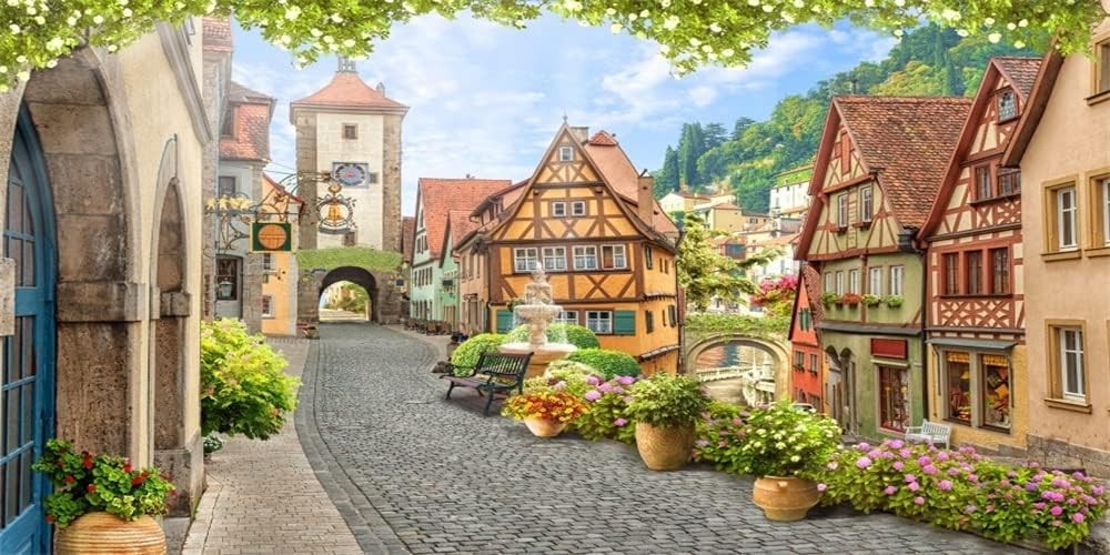 Yeele 20x10ft European Mediaeval Town Backdrop Street Alley Photography Vinyl