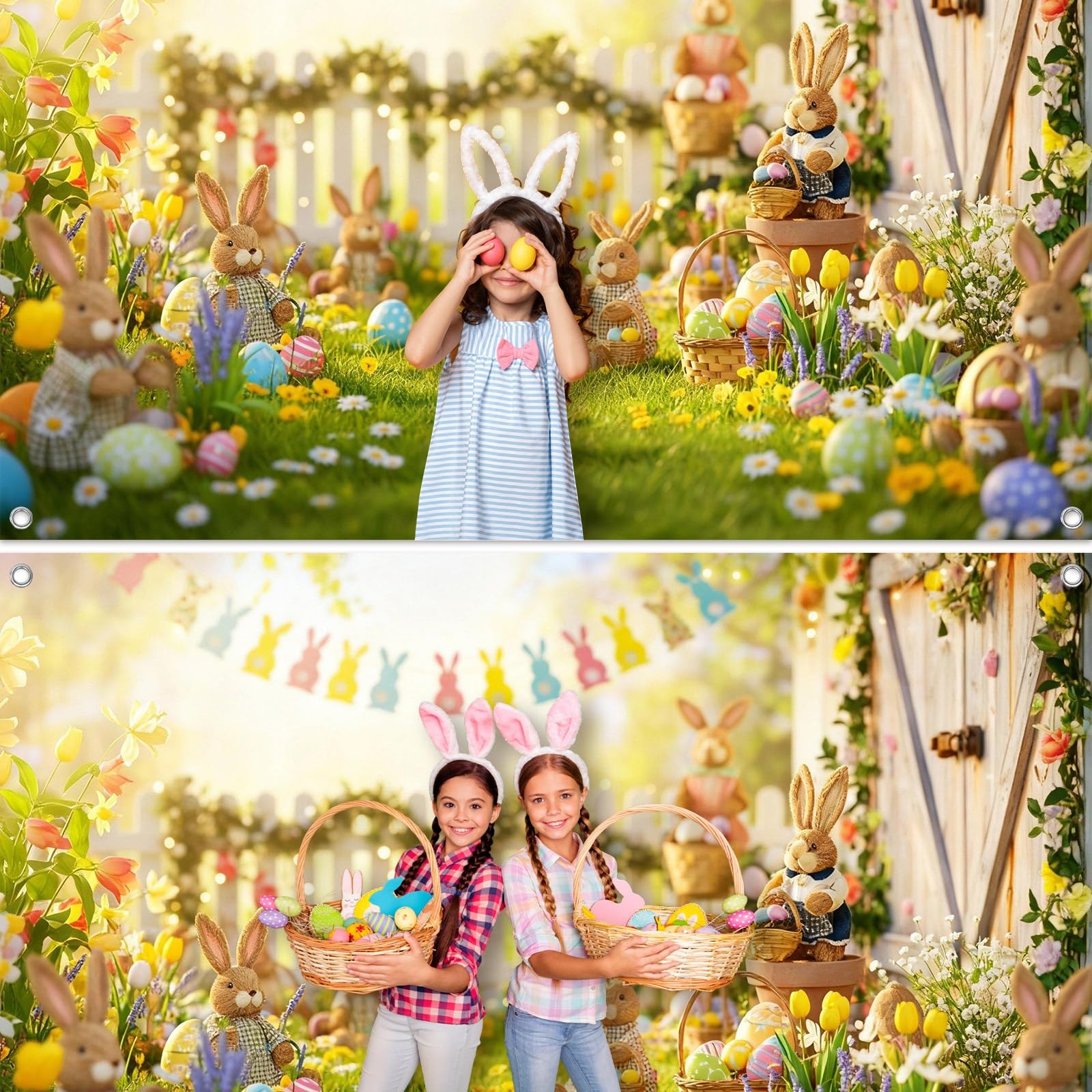 Chumia 7x5ft Spring Easter Photography Backdrops 7 x 5 feet, Multi-colored