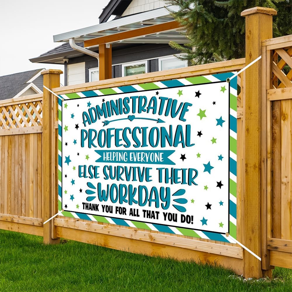 Lofaris Administrative Professionals Day Banner – 70.8 x 43.3 Inches, Thank Y…