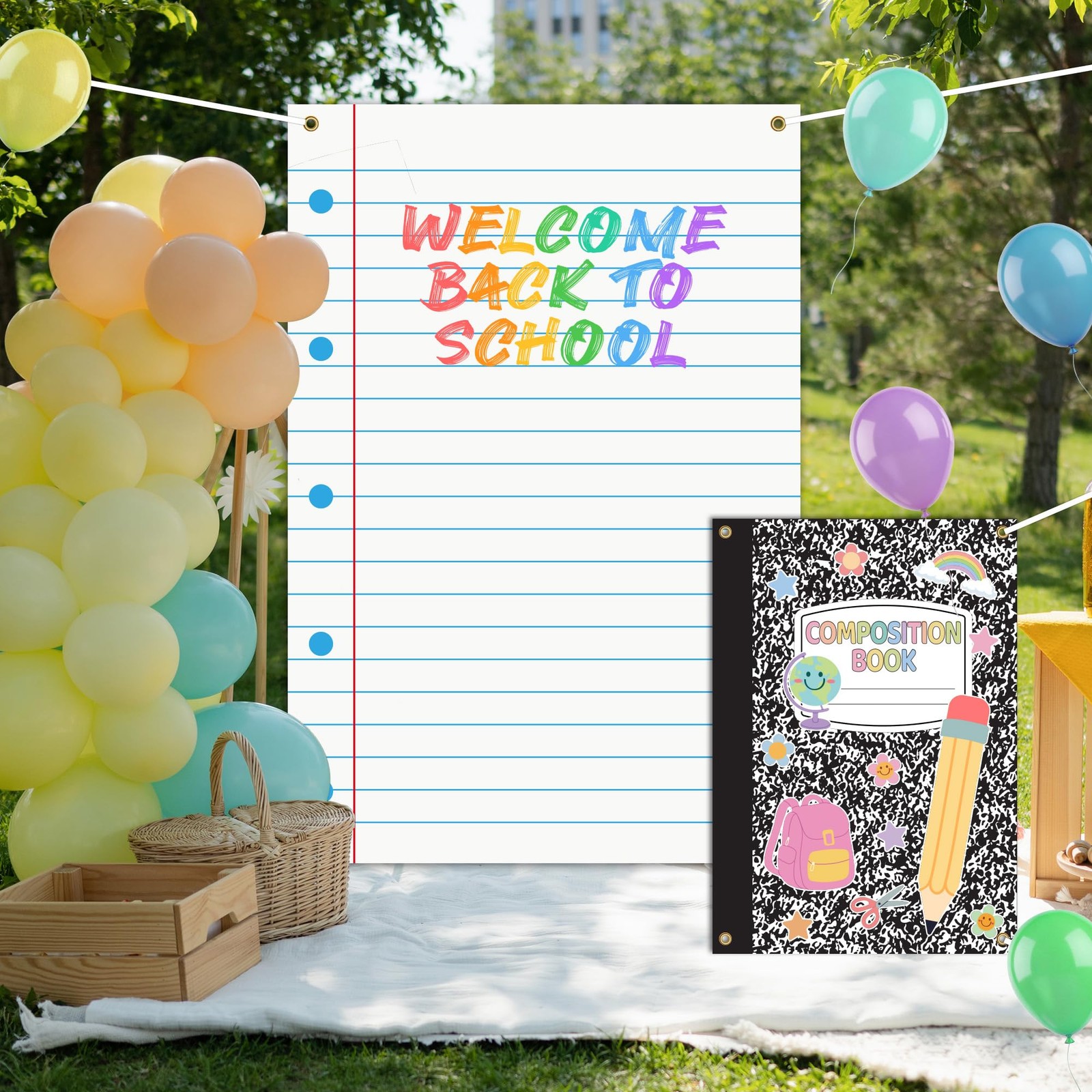 2 Pcs Large Composition Notebook Classroom Decor Composition Book and Noteboo…