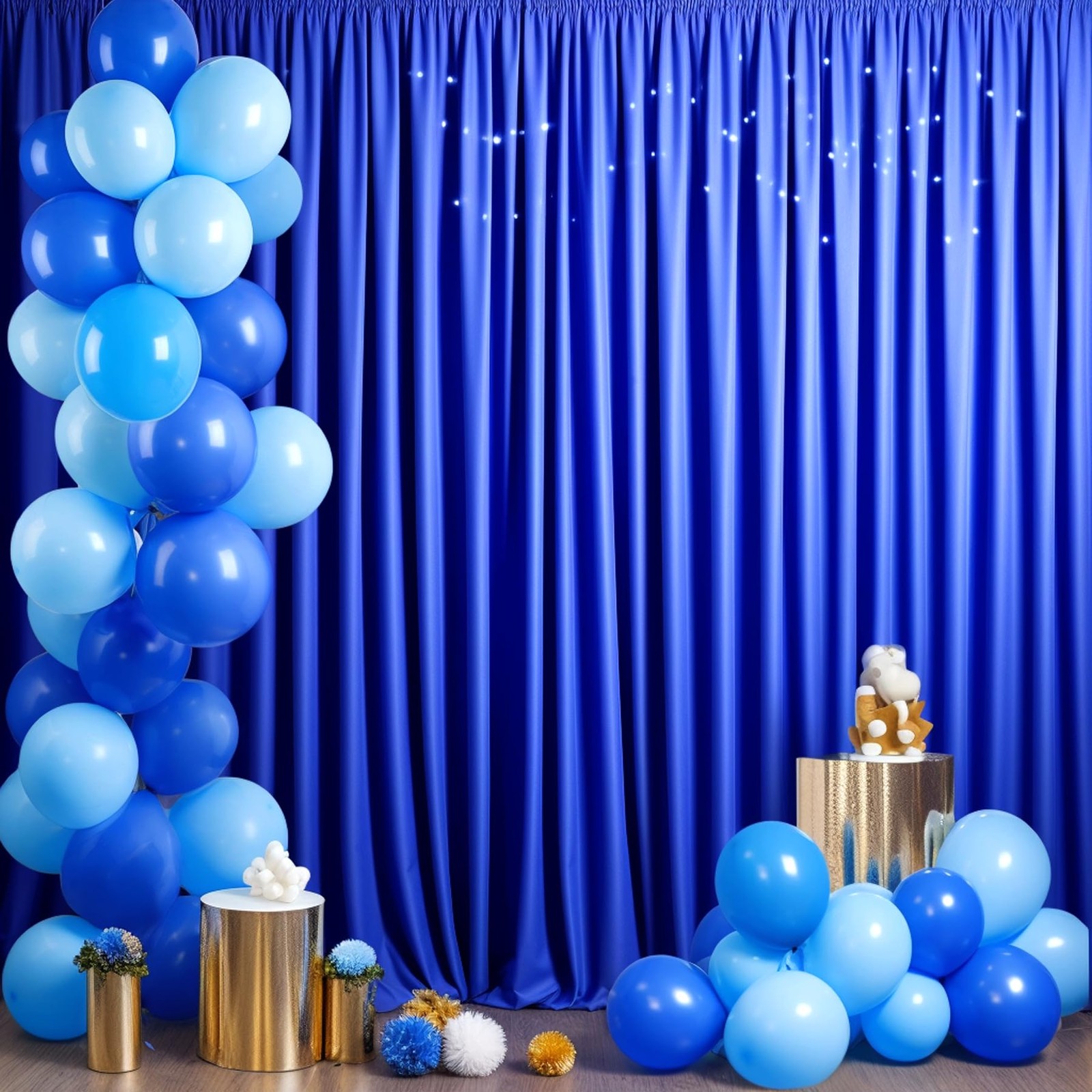 8x10FT Royal Blue Backdrop Curtains for Wedding Parties, Wrinkle Free Polyest…