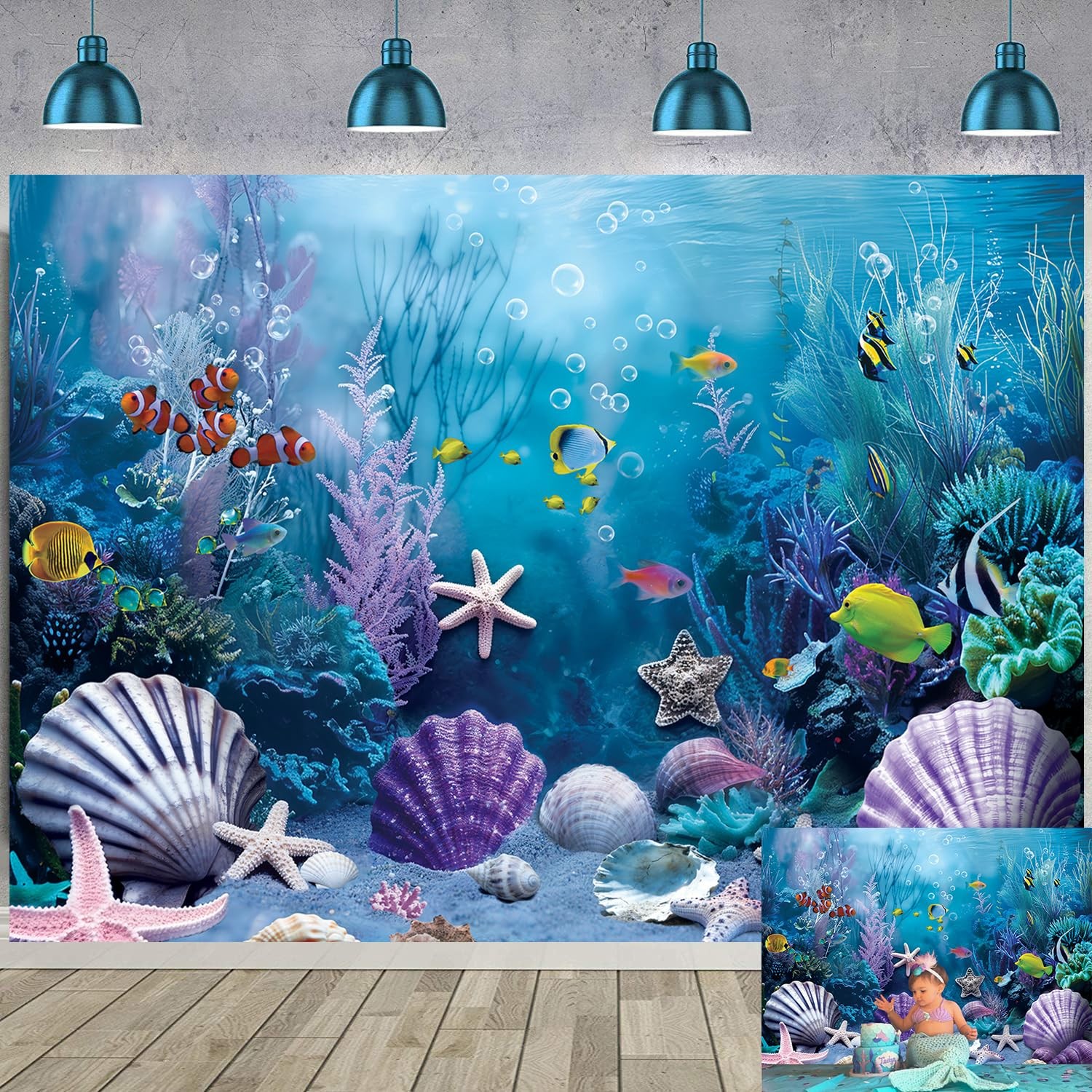 Under the Sea Backdrop Summer Tropical Fish Coral Ocean Underwater World Phot…