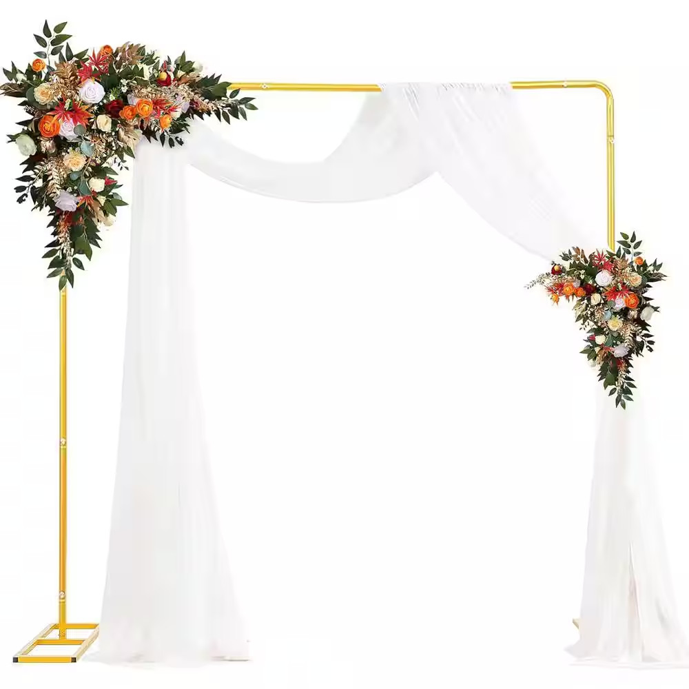 Square Metal Backdrop Stand 6.5 Ft. Adjustable Wedding Arch Rectangle Stand with