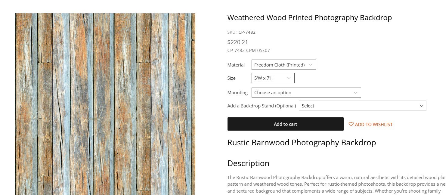 Photography Backdrop 5ft x 7ft, Denny Freedom Cloth, Weathered Wood Rustic Barn