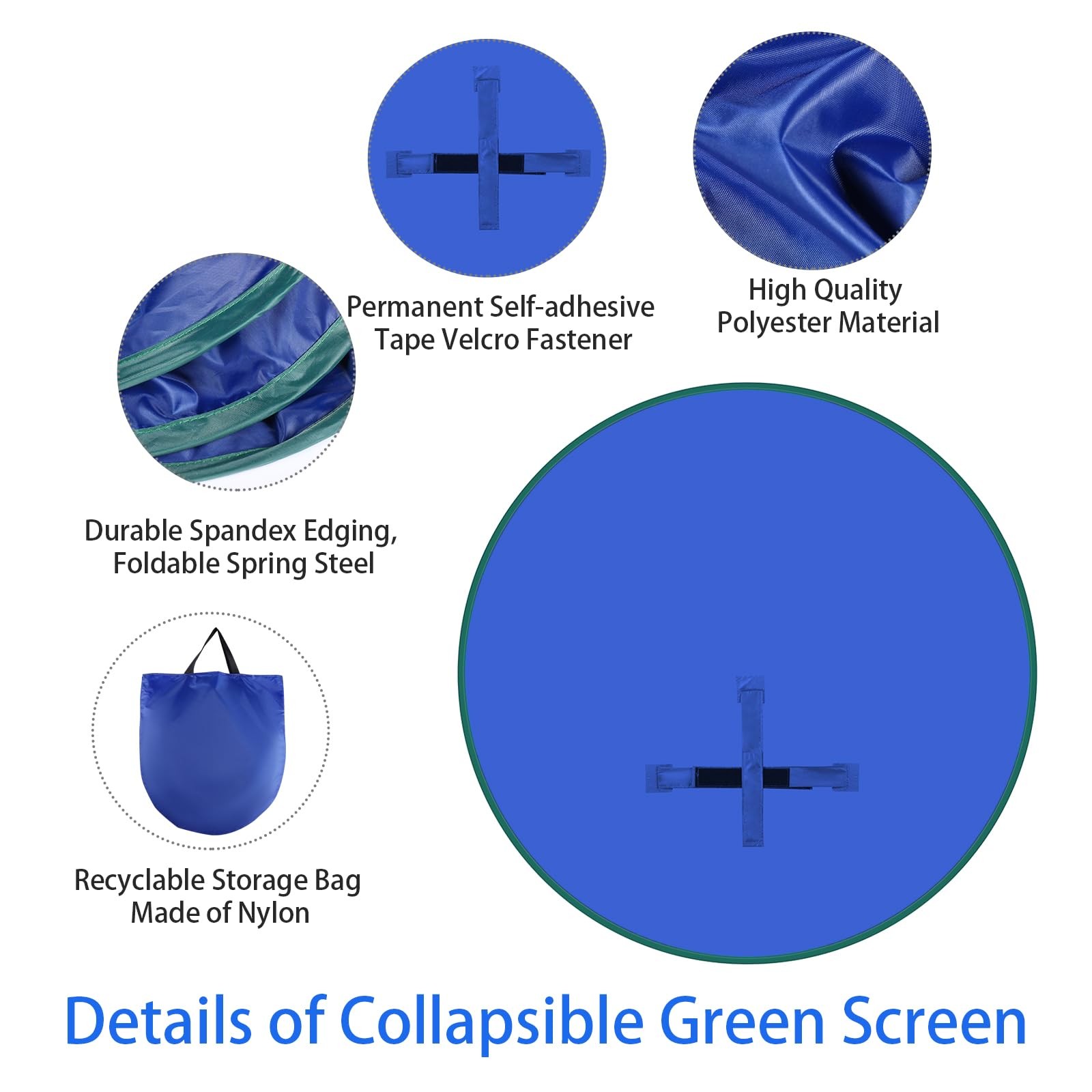 56″ Portable Green Screen Backdrop Stand Reversible Blue Screen Video Gaming