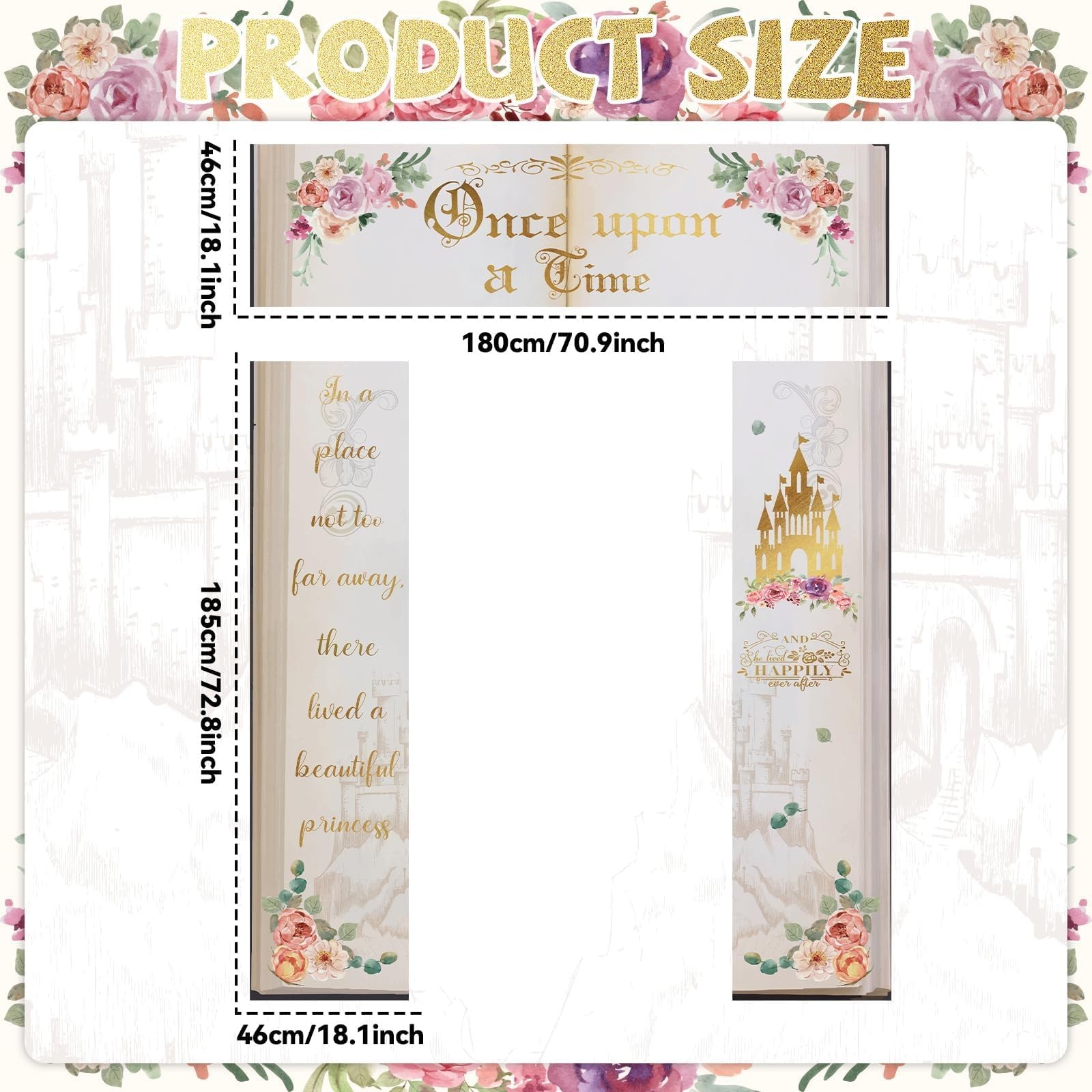3Pcs Once Upon a Time Birthday Decorations Fairytale Princess Birthday Party …