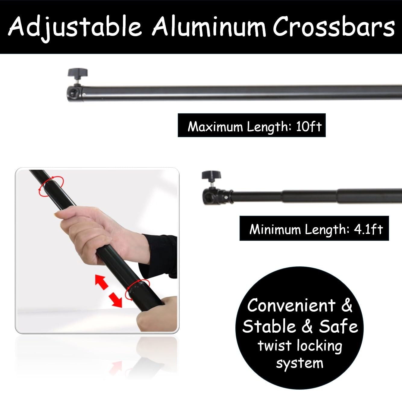 10×20 ft Heavy Duty Adjustable Photo Backdrop Stand Kit With Carrying Bag