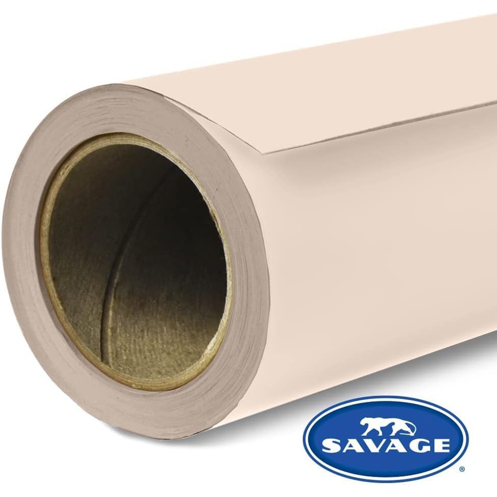 Savage Seamless Background Paper – #51 Bone (107″ x 36′) w/ 2″ x 4yd Black Tape