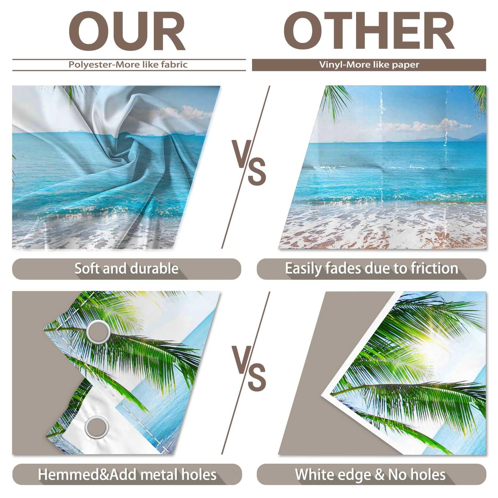 7x5ft Fabric Summer Hawaii Beach Photography Backdrop Tropical Seaside Palm T…