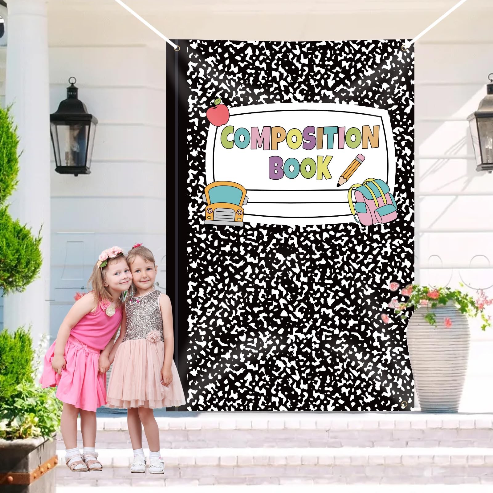 Composition Notebooks Door Cover, 40×60 Inch Classroom Library Students Banne…
