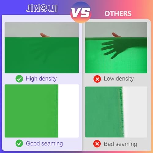Screen Backdrop 10×10 ft, Chroma Keyscreen Background for 10x10ft Green
