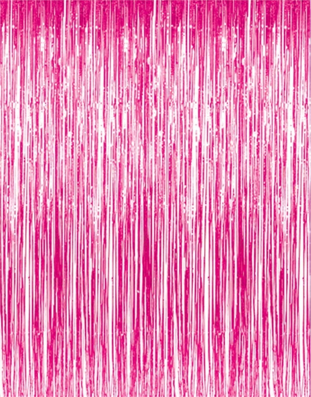Hot Pink Tinsel Foil Fringe Curtains 2 PCS Streamer Backdrop 6.4×8.2 FT Decor