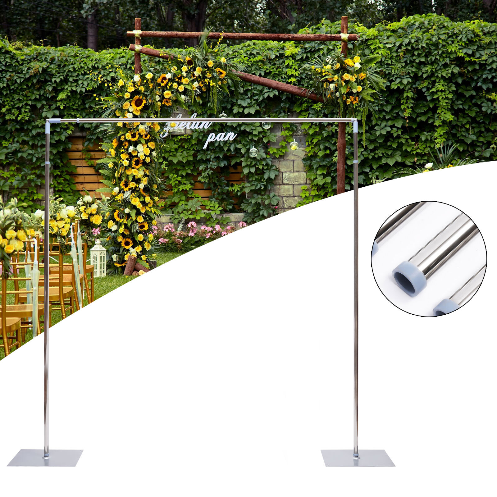 10FT Heavy Duty Backdrop Stand Kit Background Photography Stainless Steel