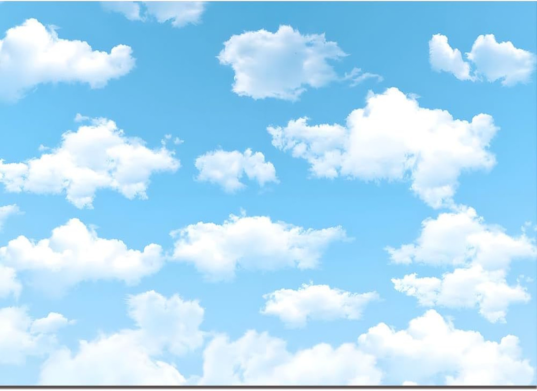 7x5ft Blue Sky White Clouds Backdrop Natural Scenery Sunshine Sky Clouds Photogr