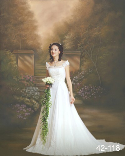 10*20 Ft Muslin 100% Airbrush Painted Romantic Garden Photo Background 42-118