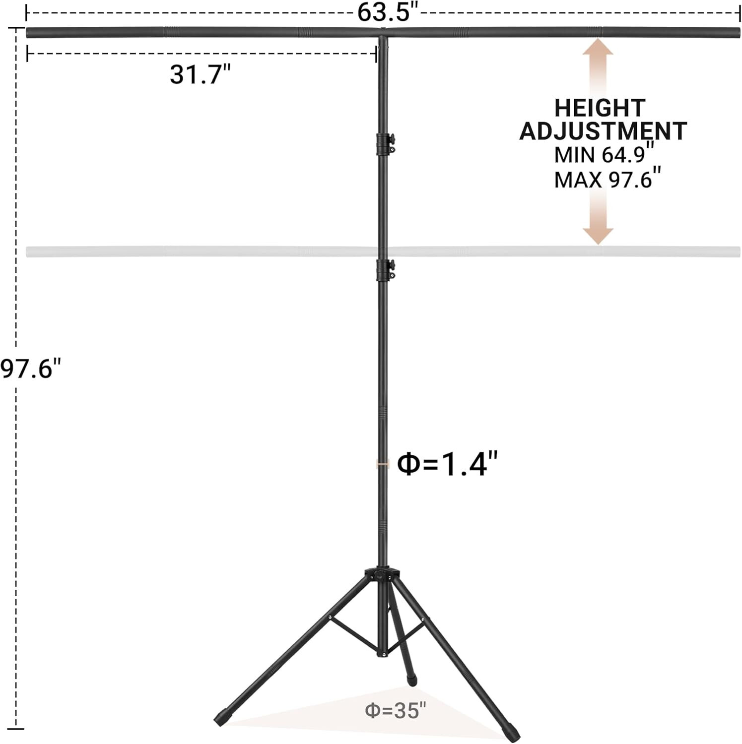8x5ft Backdrop Stand adjustable background stand bag clips portable photo kit