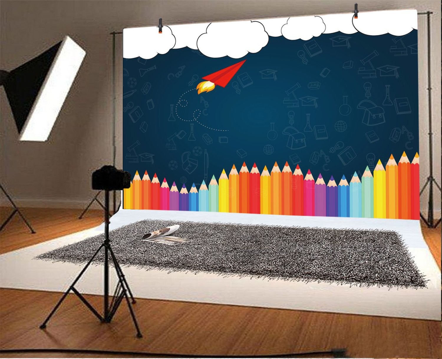 6x4ft Welcome Back To School Backdrop Old Classroom Chalkboard Studio Prop
