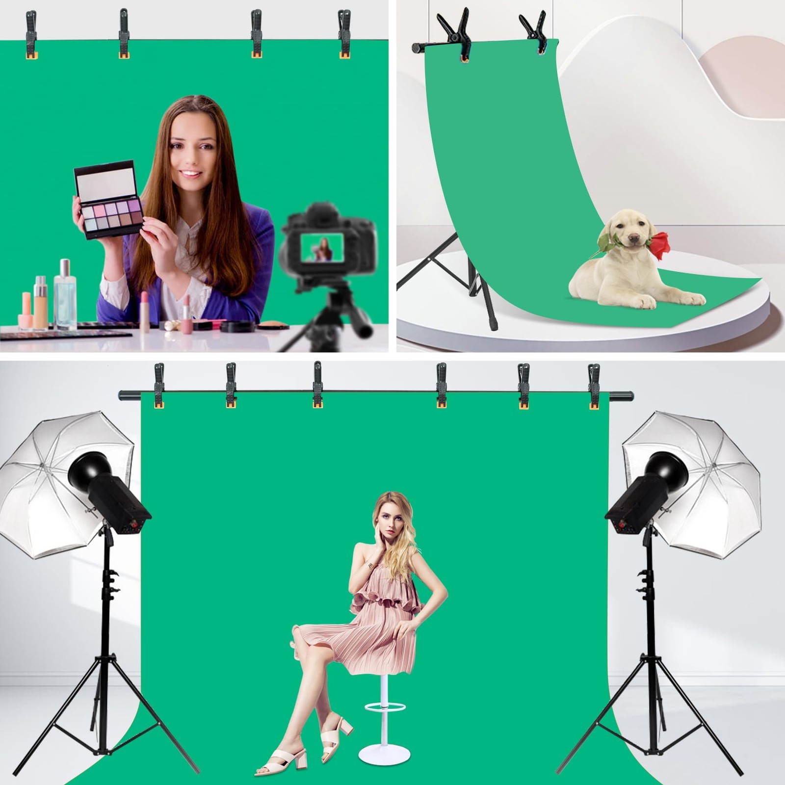 T-Shape Portable Backdrop Stand – 8×5.2ft Adjustable Photo Background Stand K…