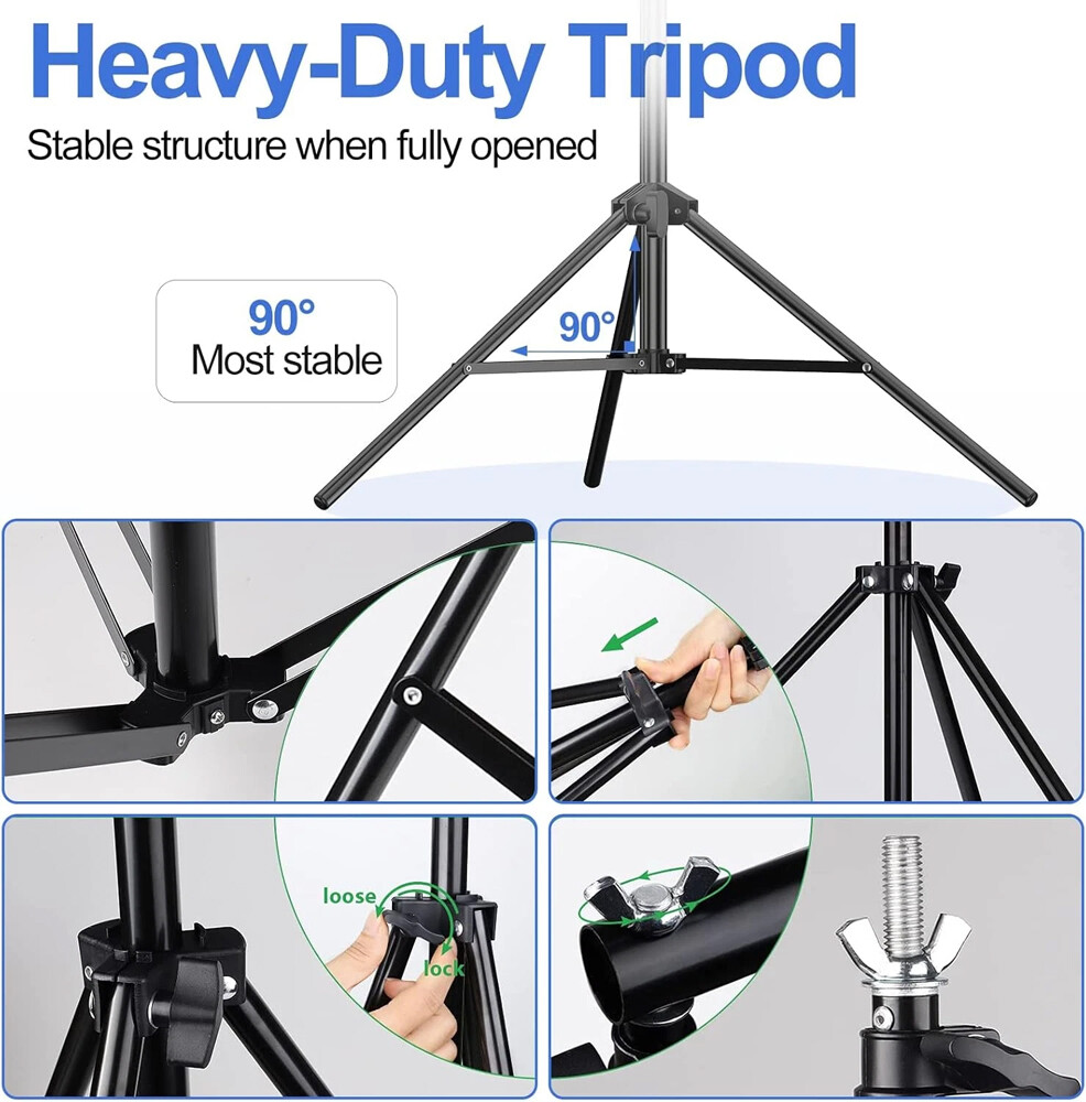 Backdrop Stand Background Stand Kit 6.5 x 6.5 ft for Party & Photo Studio + Case