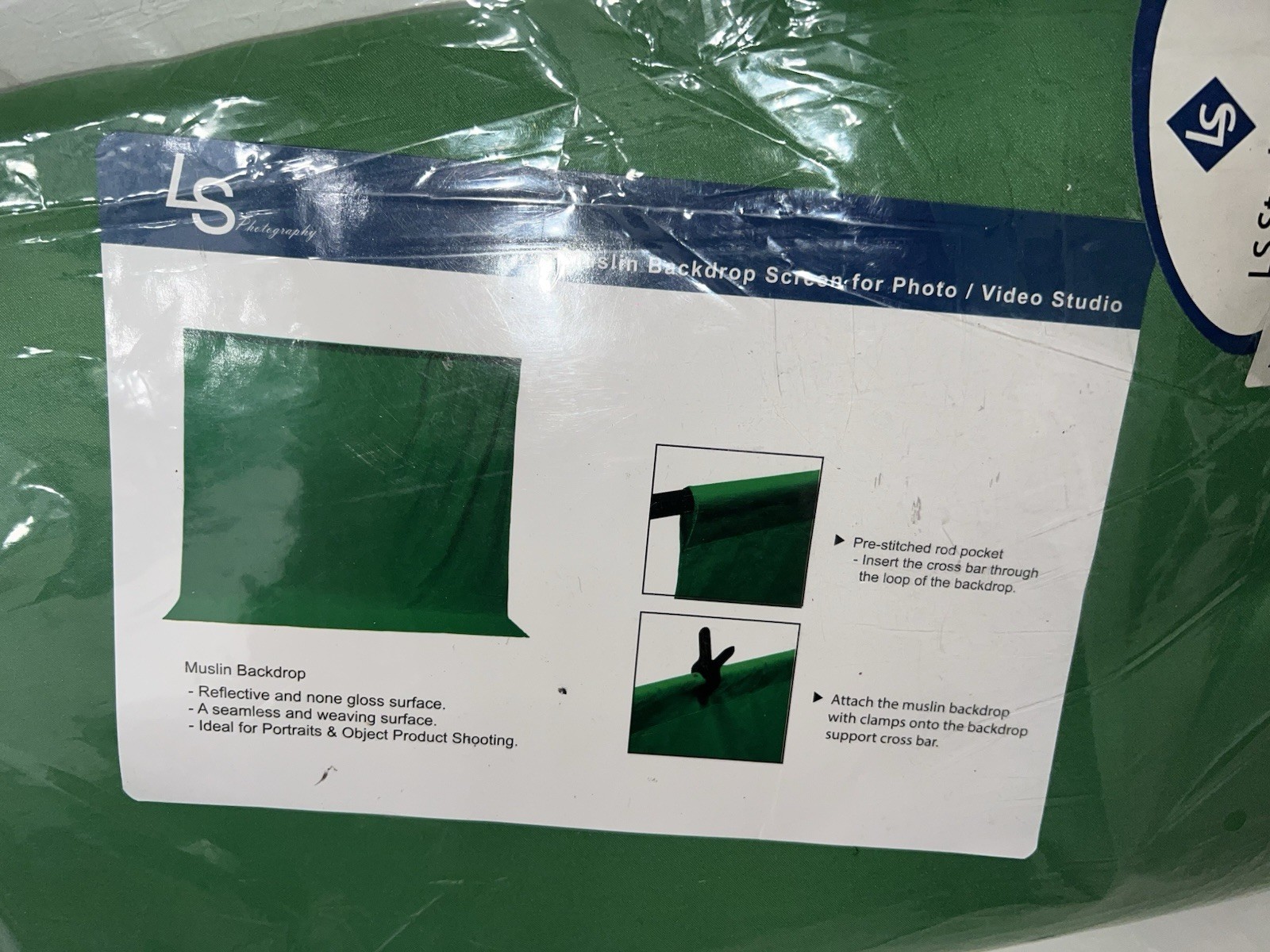 (7)LS Studio 10×20 Green Muslin Backdrop Green Screen Studio Background