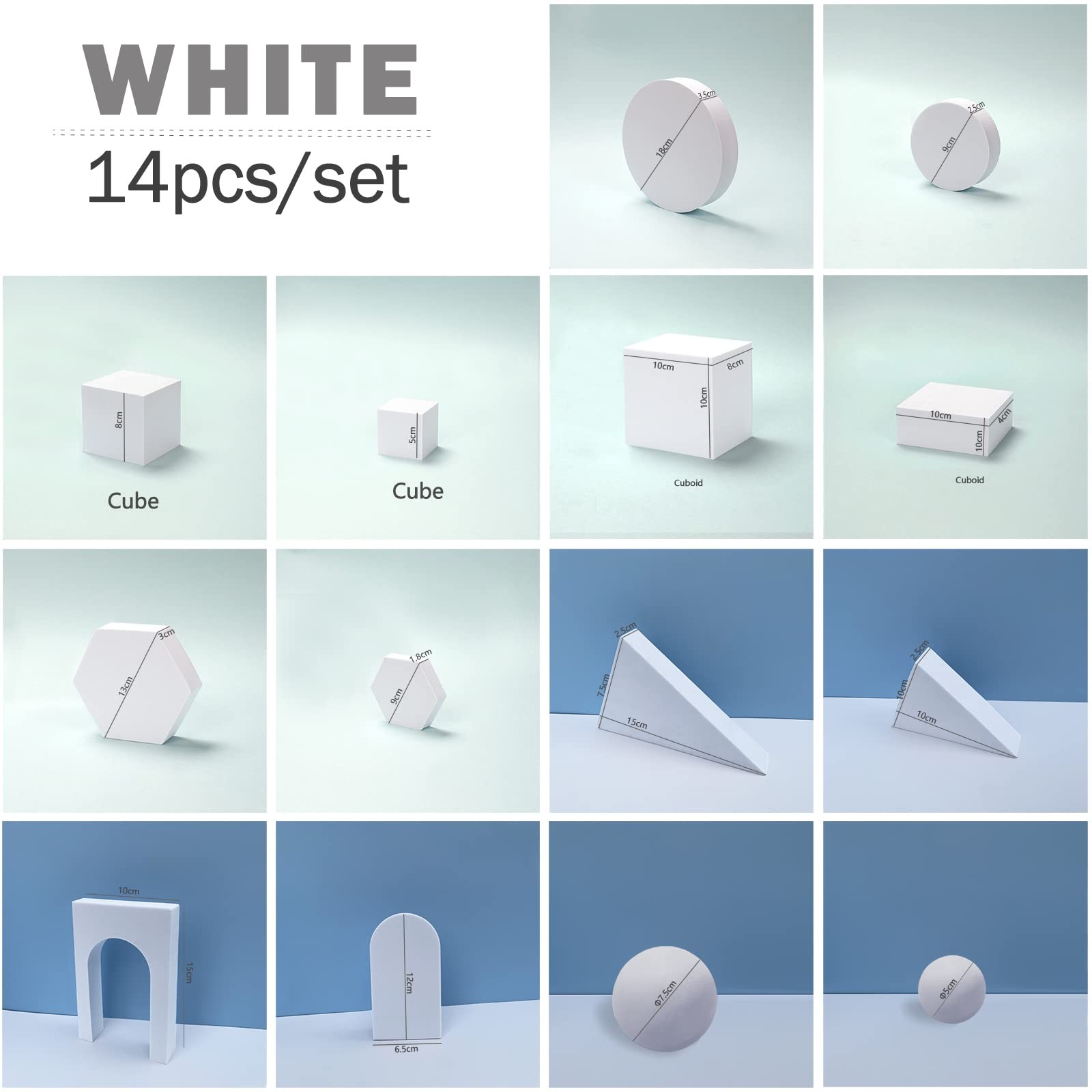 14PCS Product Photography Props: Small Product Photoshoot Props- Hard Foam Ph…
