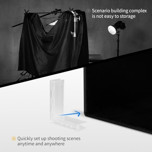 Product Photography Backdrops – Light-Absorption Black Flocked Black and White