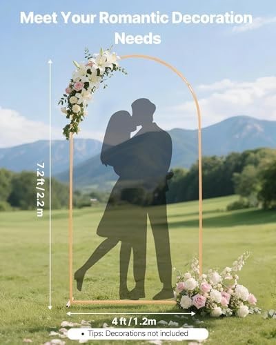 VEVOR Arch Backdrop Stand, 7.2 x 4 ft, Stable Structure, Easy Assembly, 1 Set