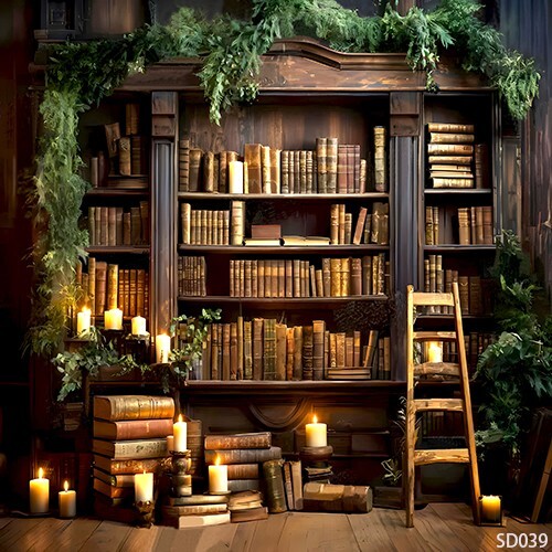 10’x10′ CP Bookcase Indoor Scenic Microfiber Fabric background backdrop SD039