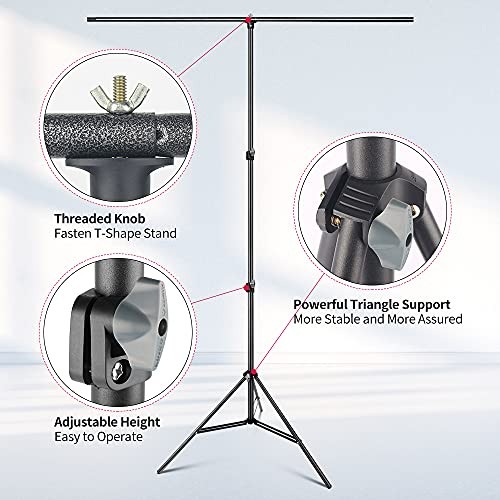 Green Screen Backdrop with Stand Kit 5×6.5ft for Zoom, Reversible Blue Screen