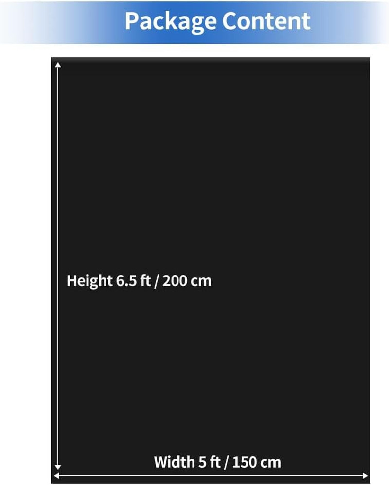 Black Photography Backdrop 5×6.5ft Polyester Cloth for Photoshoot Video Studio