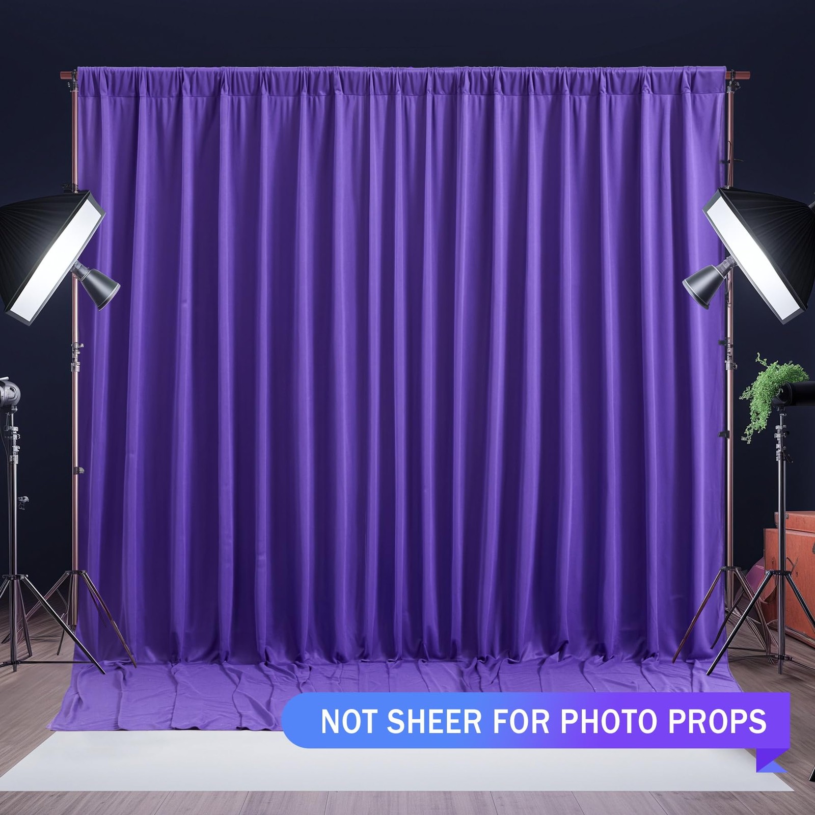 Purple Backdrop Curtains 2 Panels–Free Purple Curtains Polyester Photography…