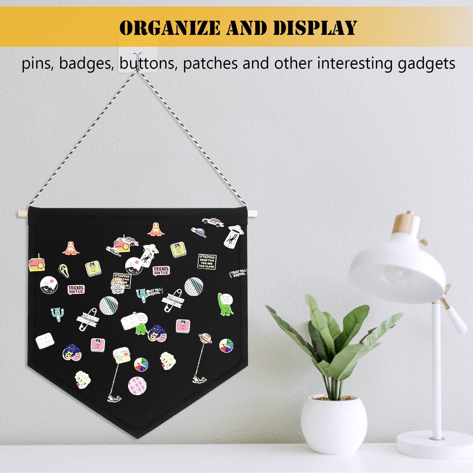 8PCS Enamel Pin Wall Display Banner Holder, Canvas Banner Blank, Canvas Banne…