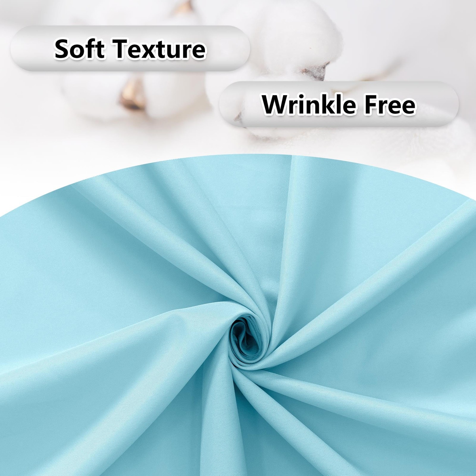2 Panels 5ft x 10ft Baby Blue Backdrop Curtain, 10x10FT Total, Rod Pocket, Light