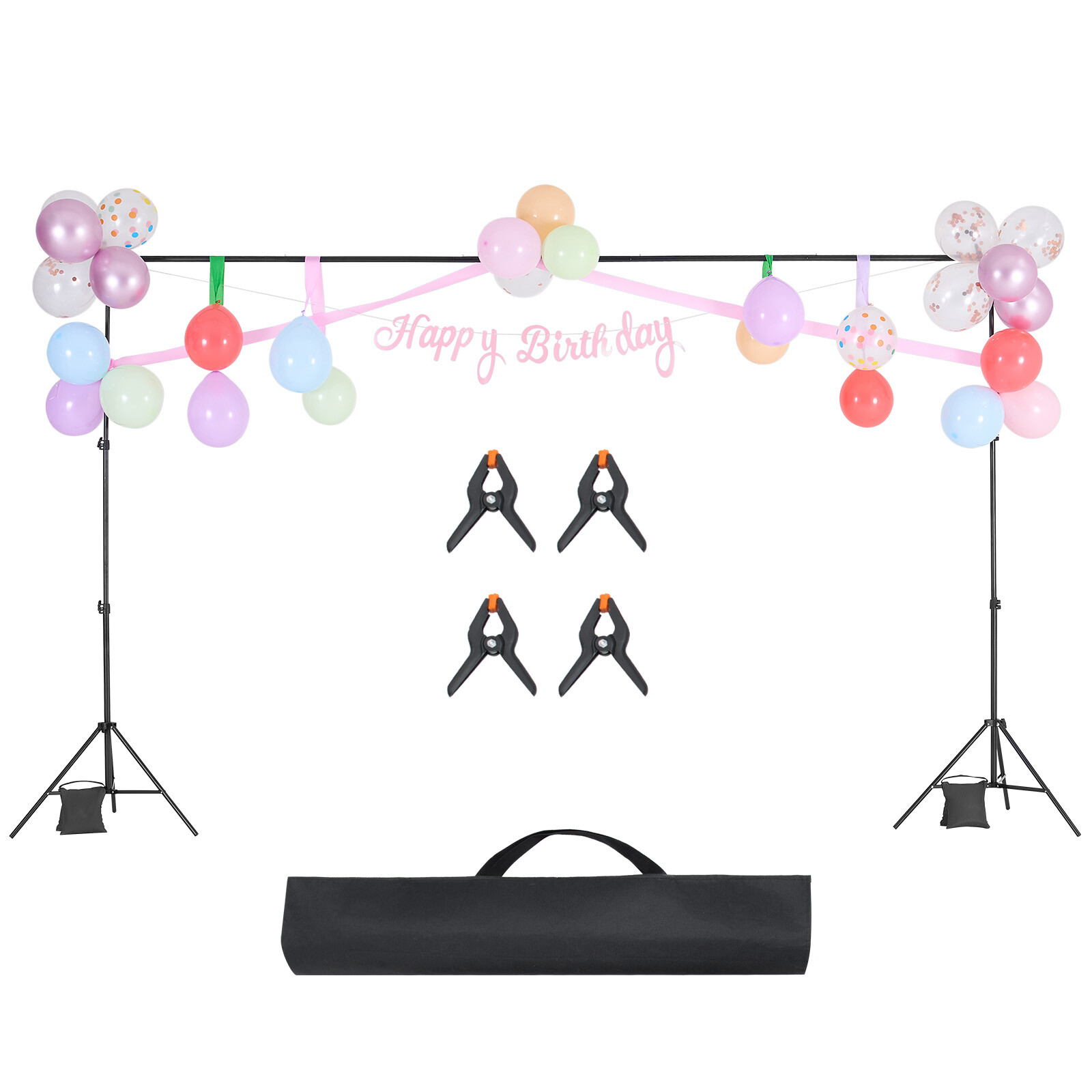 Backdrop Stand Background Stand Kit 6.5 x 10 ft for Party & Photo Studio