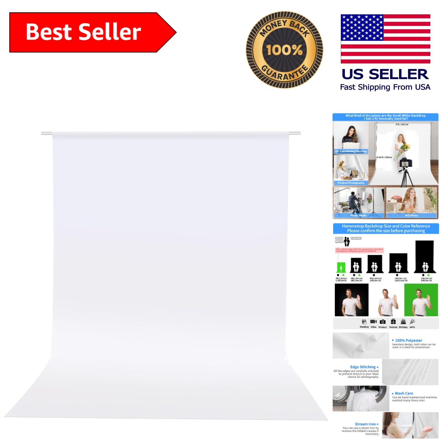 High-Quality Seamless White Backdrop 150×200 cm for Versatile Photography