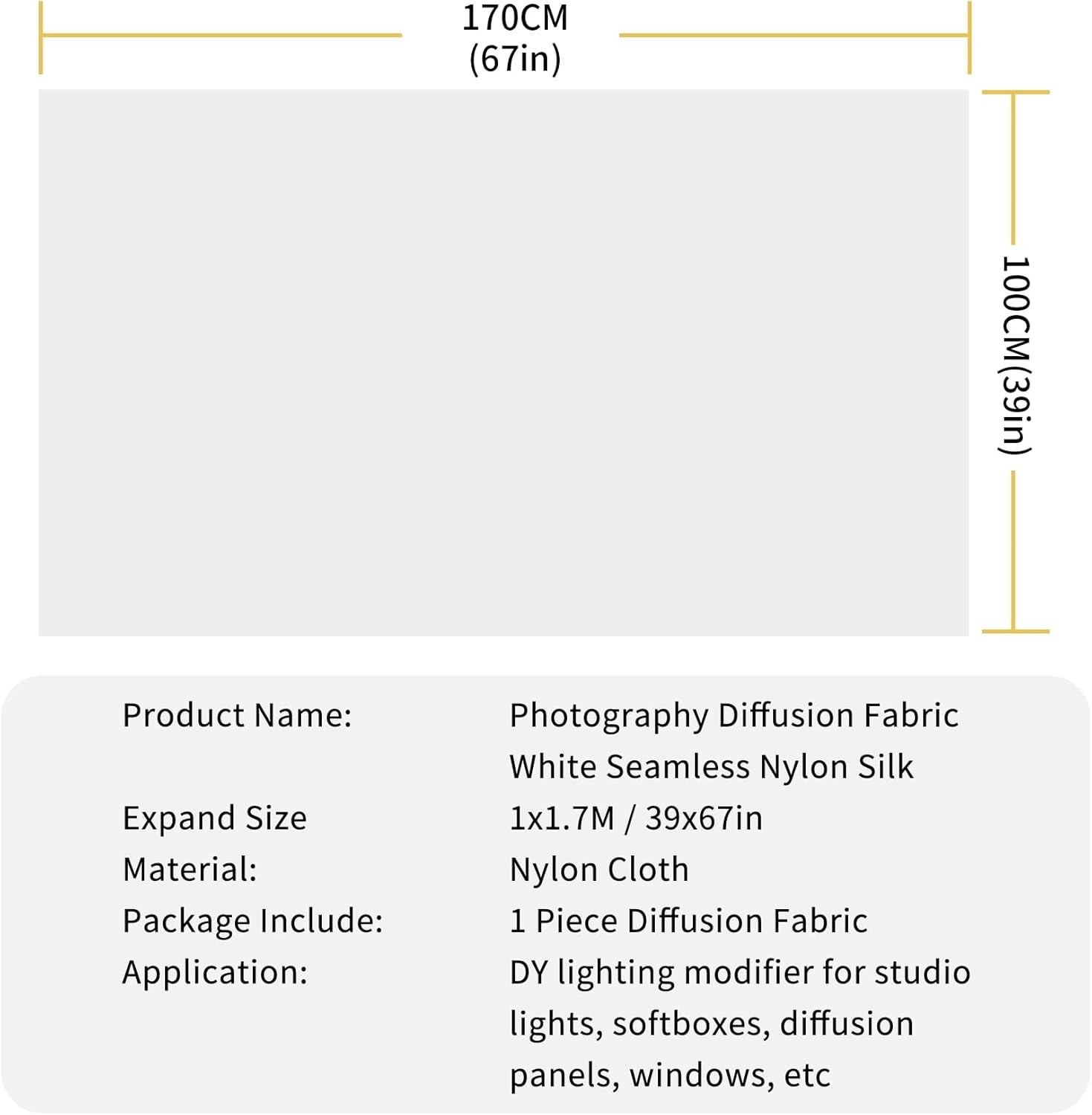 Photography Diffusion Fabric Nylon Silk White 1M x 1.7M Softbox Light Modifier