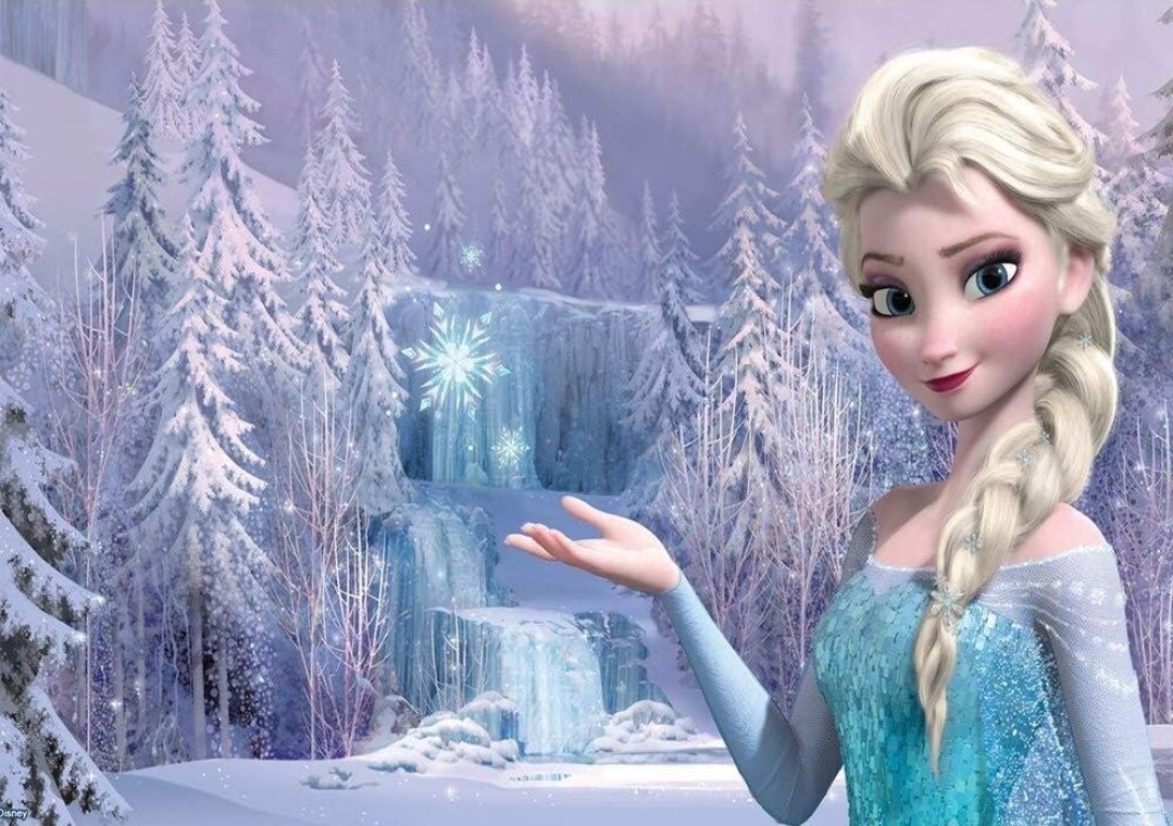 7×5 Vinyl ( Frozen ) Princess Elsa Fairy Tree Forest Backdrop