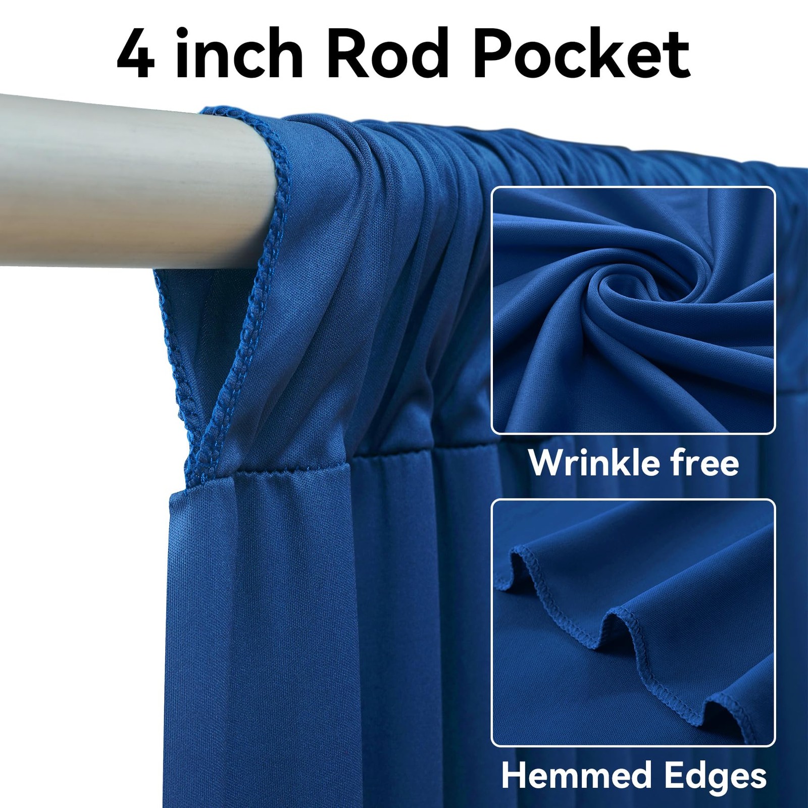 8 Panels 5x12ft Royal Blue Backdrop 5ft(W)x12ft(H)_8 Panels,