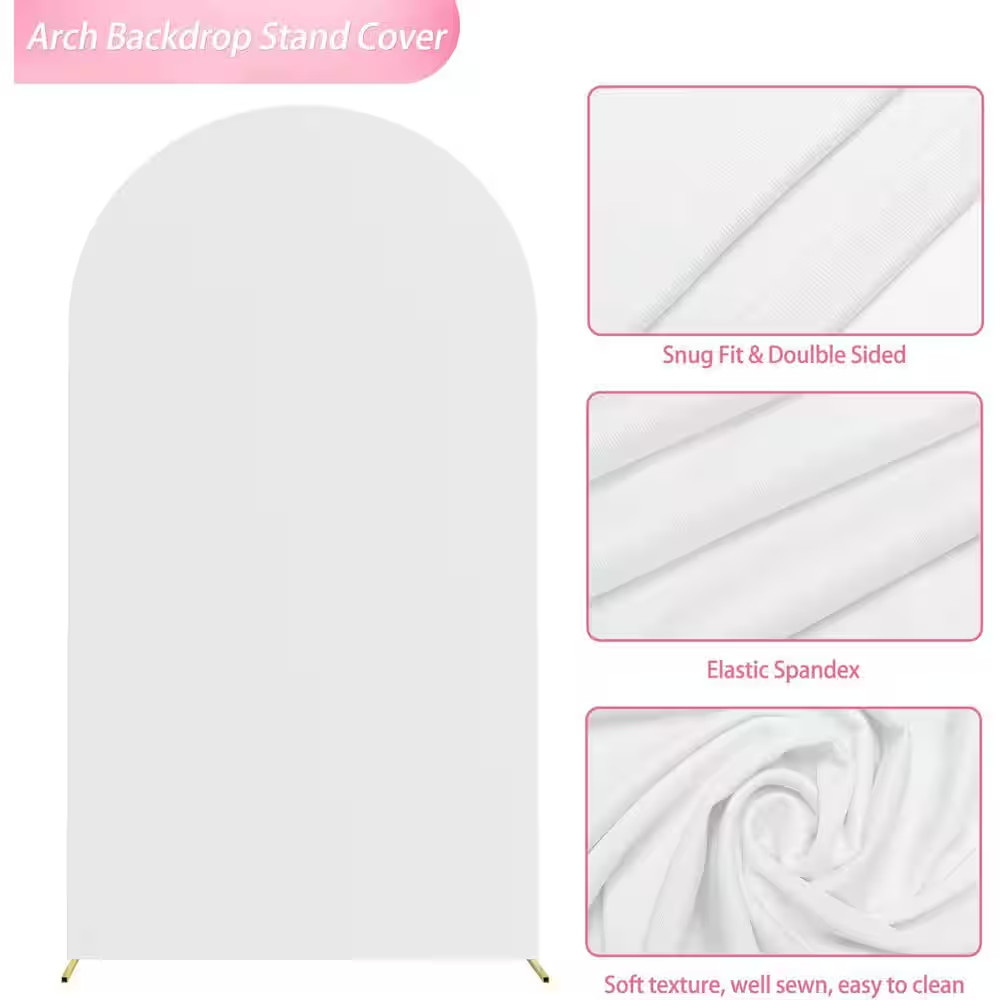 86.4 In. X 48 In. Metal Arch Backdrop Arbor with Arch Stand Cover for Birthday P