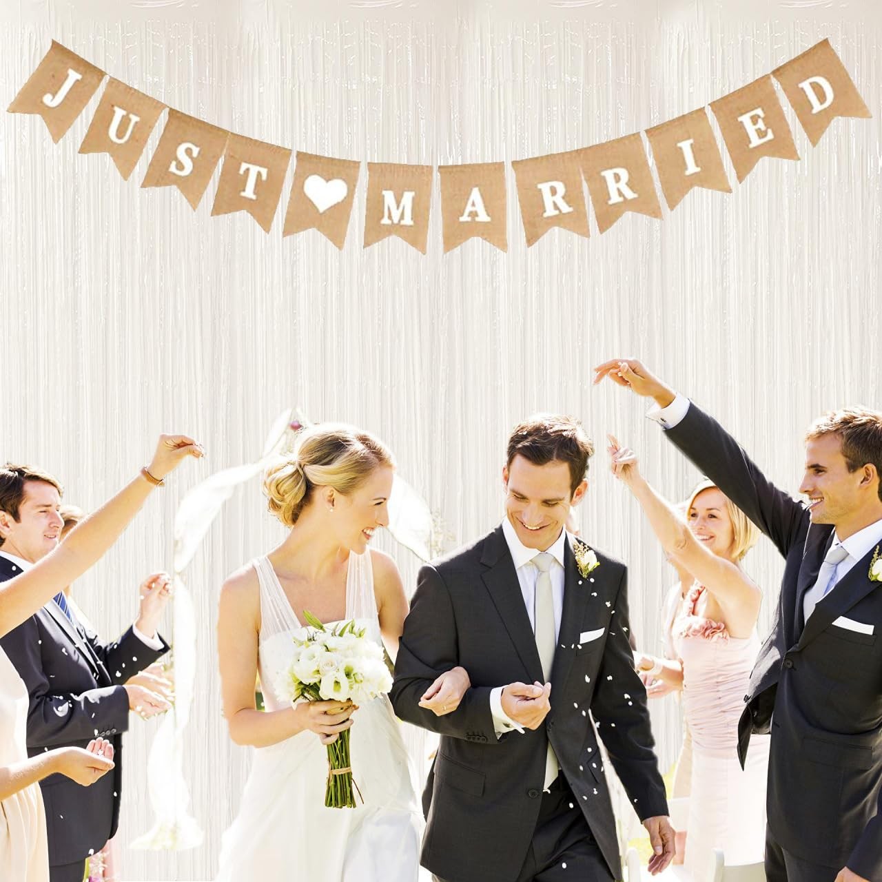 White Door Streamers Backdrop Curtains Tinsel Foil Fringe Party Decor 2 Packs