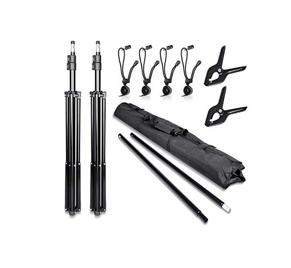 Photo Video Studio 10x7ft Adjustable Backdrop Support System Clamps & Carry Bag