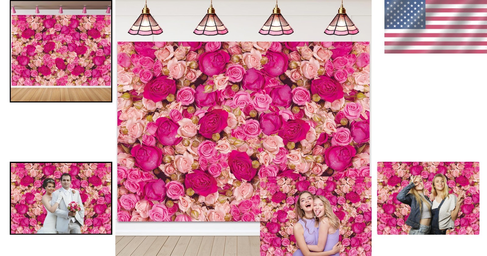 Charming 6x4FT Pink Floral Backdrop for Princess Parties and Photo Shoots