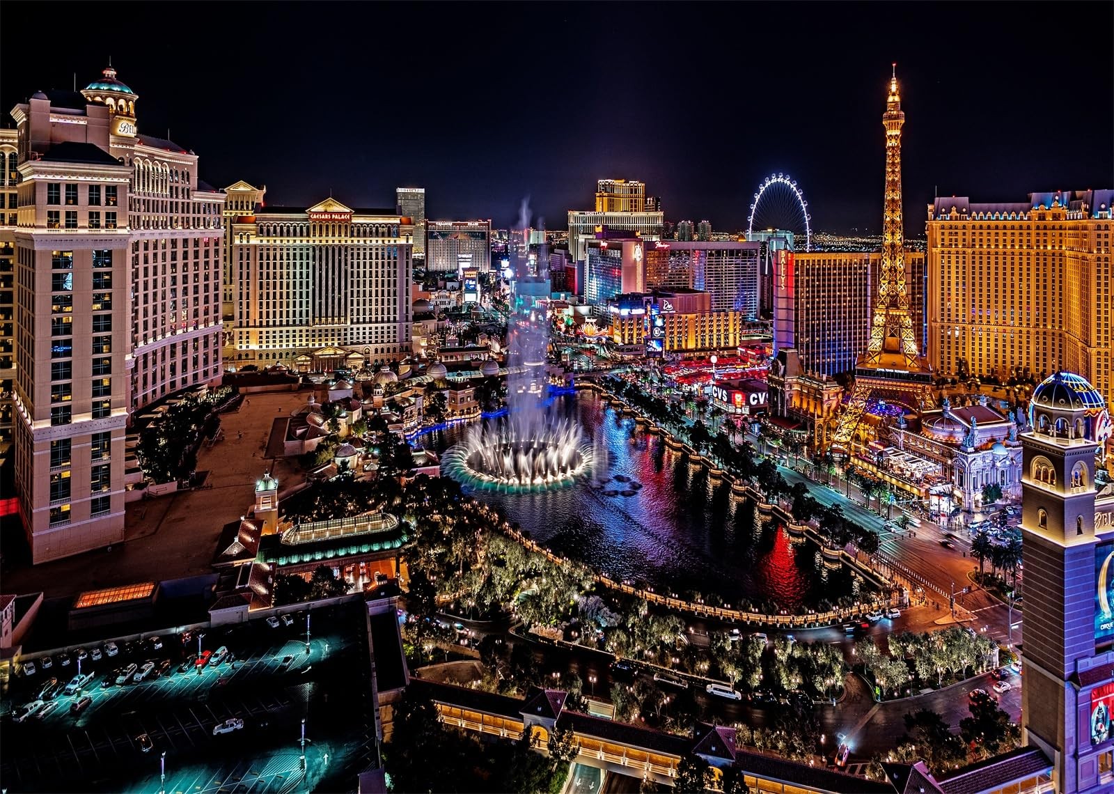 BELECO 7x5ft Fabric Las Vegas Backdrop Night in Vegas, 7x5FT, CHa18210