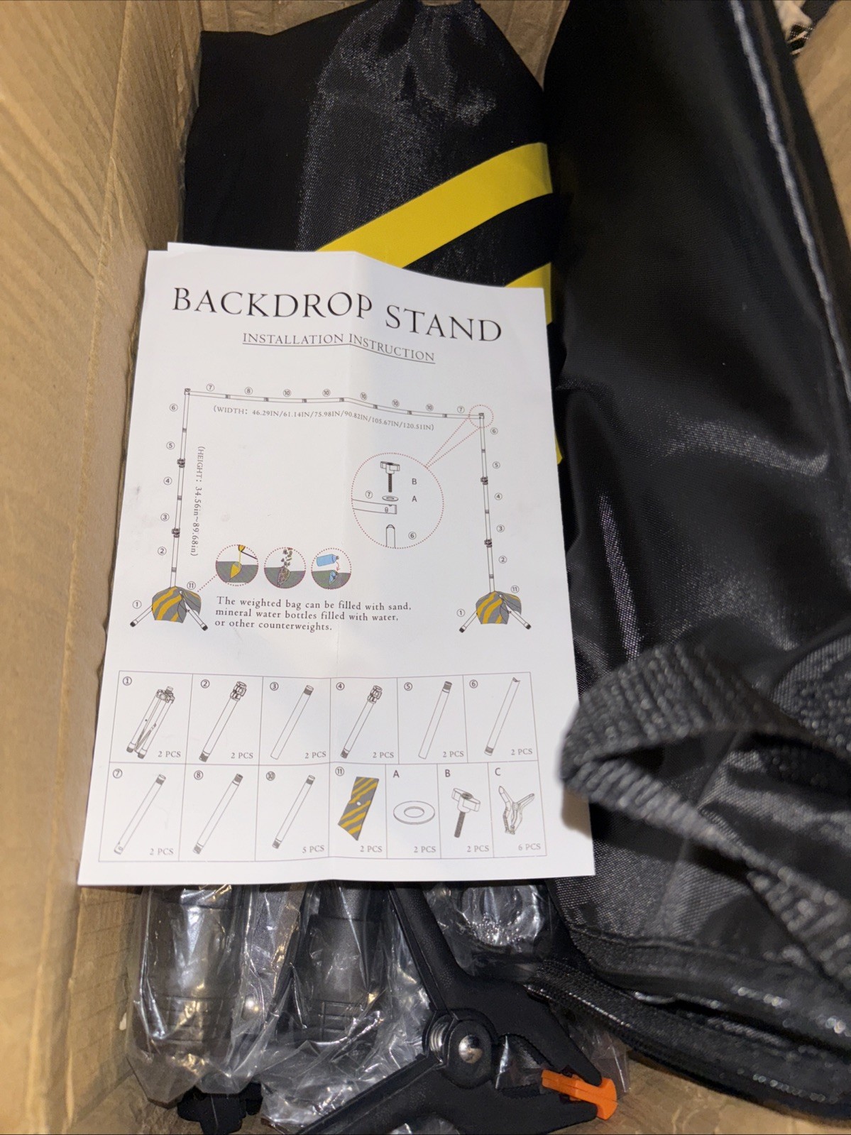 Backdrop Stand 10×7.5ft, Height Adjustable and Width Black