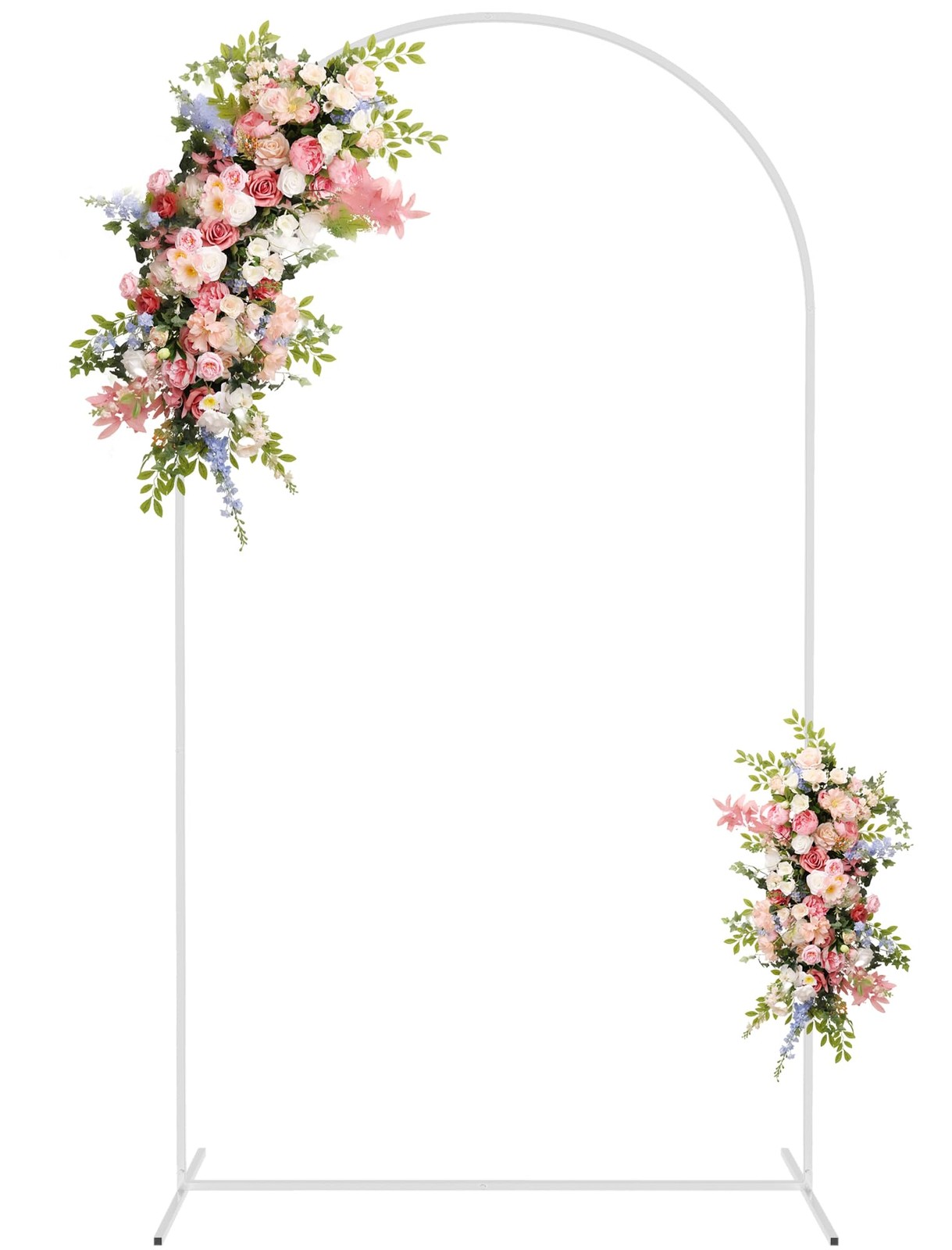 7.2FT White Wedding Arch Stand Metal Square Arched Backdrop Frame for Party C…