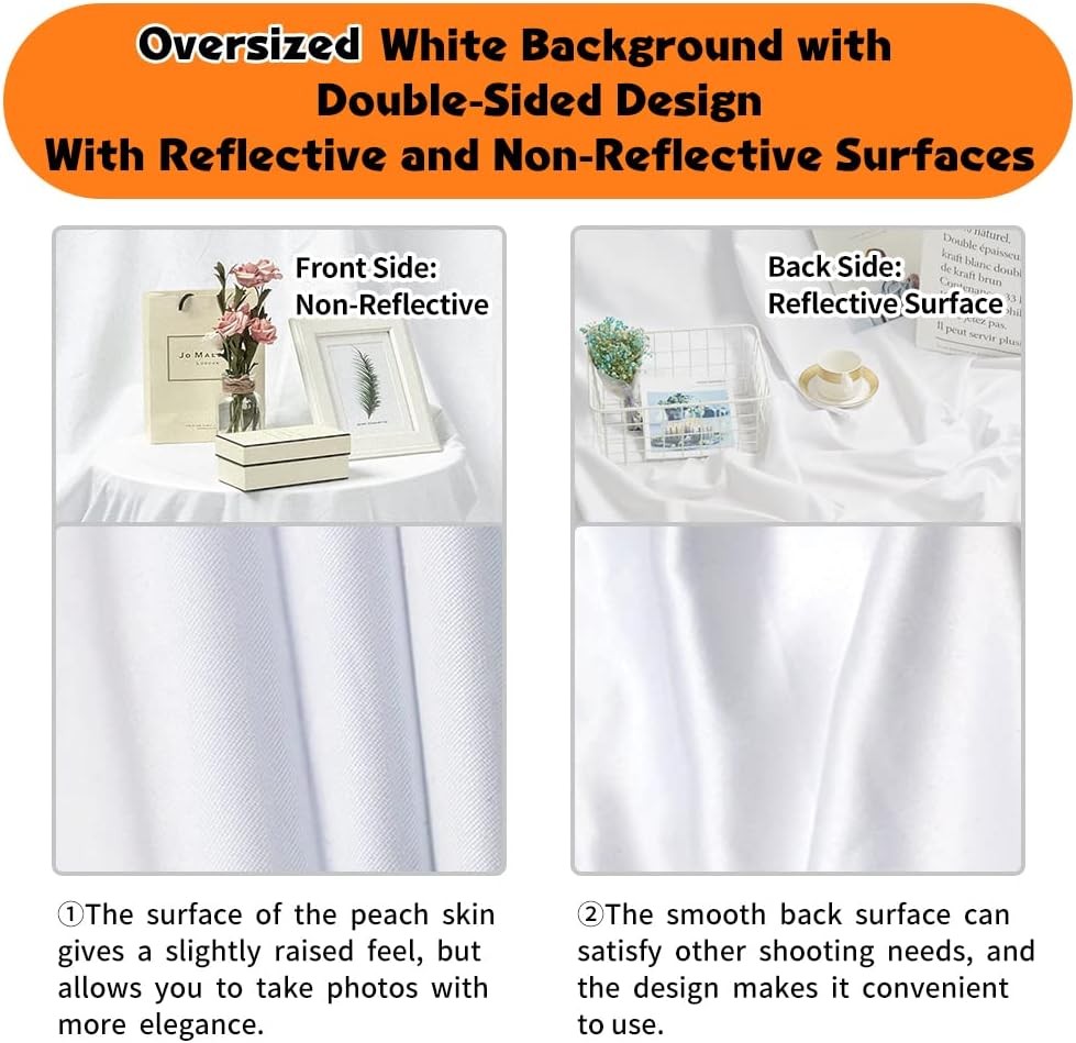 White Backdrop for Photoshoot Large Photo 10 x 20 Ft