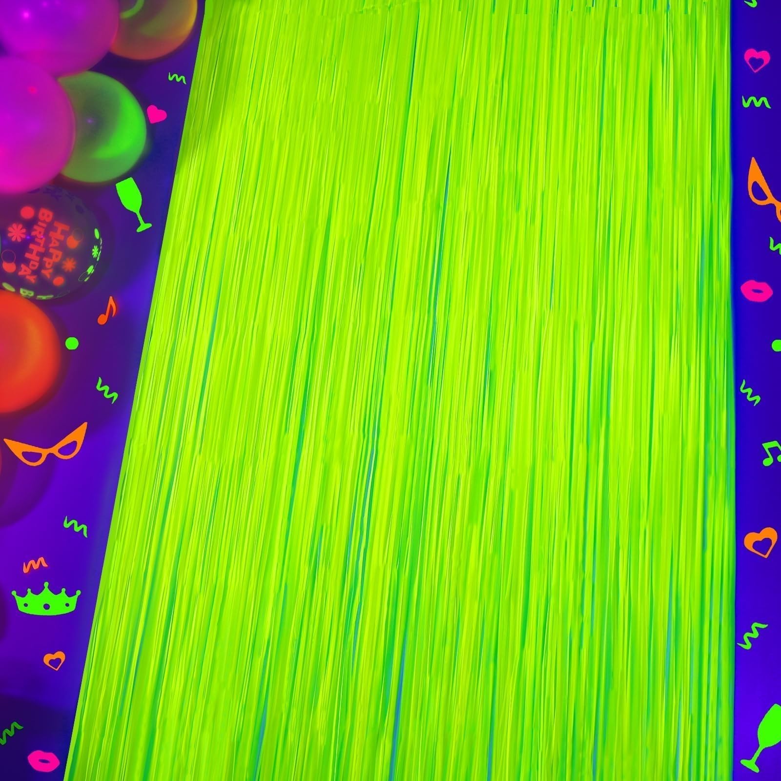 Mega-L Glow in The Dark Party Supplies, Neon Party Decorations, 2 Pack 6.6×6….
