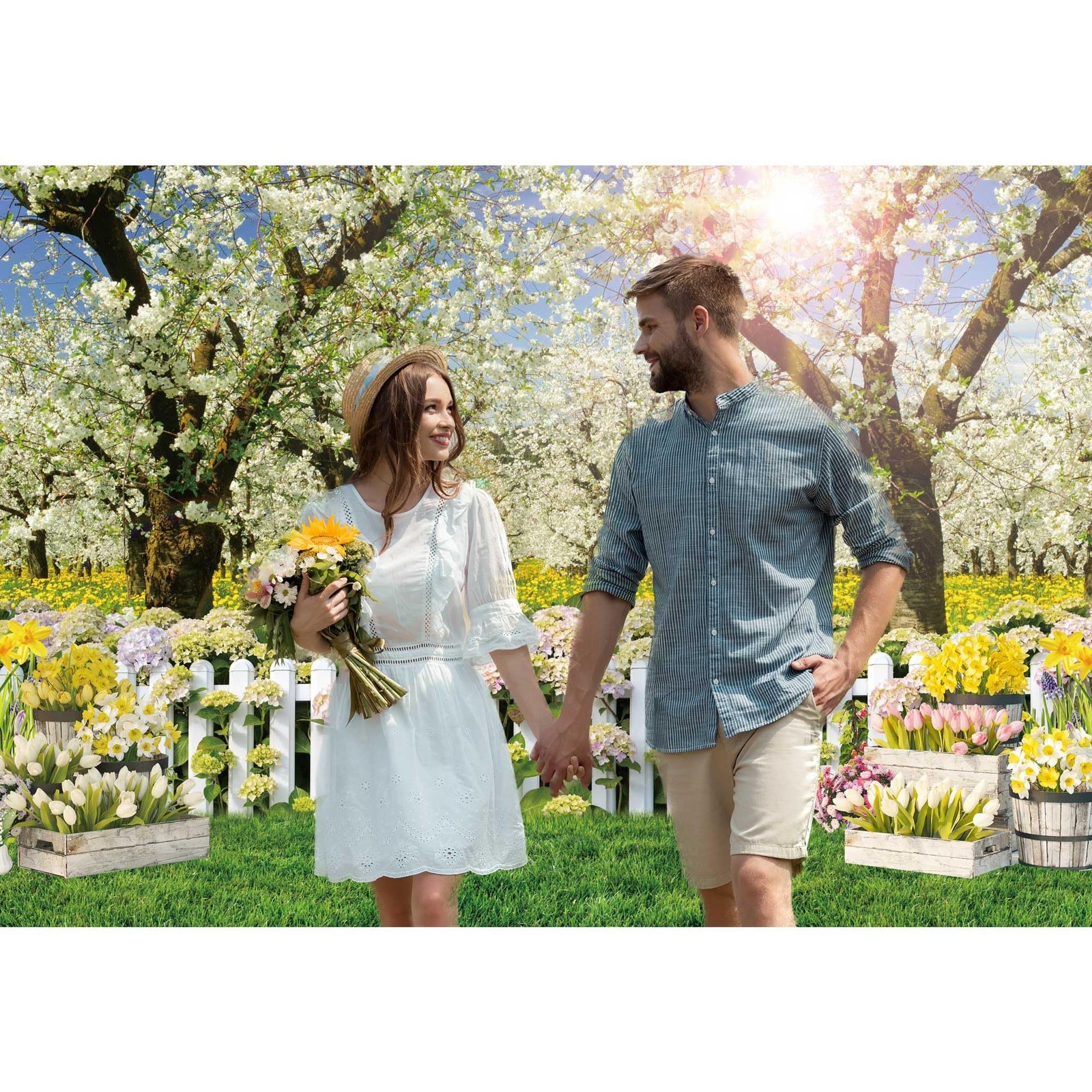 8x6ft Polyester Spring Backdrop Natural Scenery Forest Tree Photography Backg…